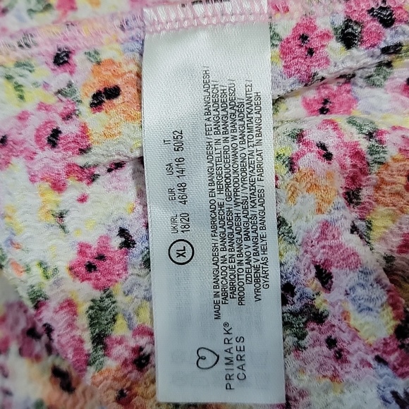 Primark NWT Floral Boho Balloon Sleeve Mini Dress Women's Size XL - Picture 11 of 16